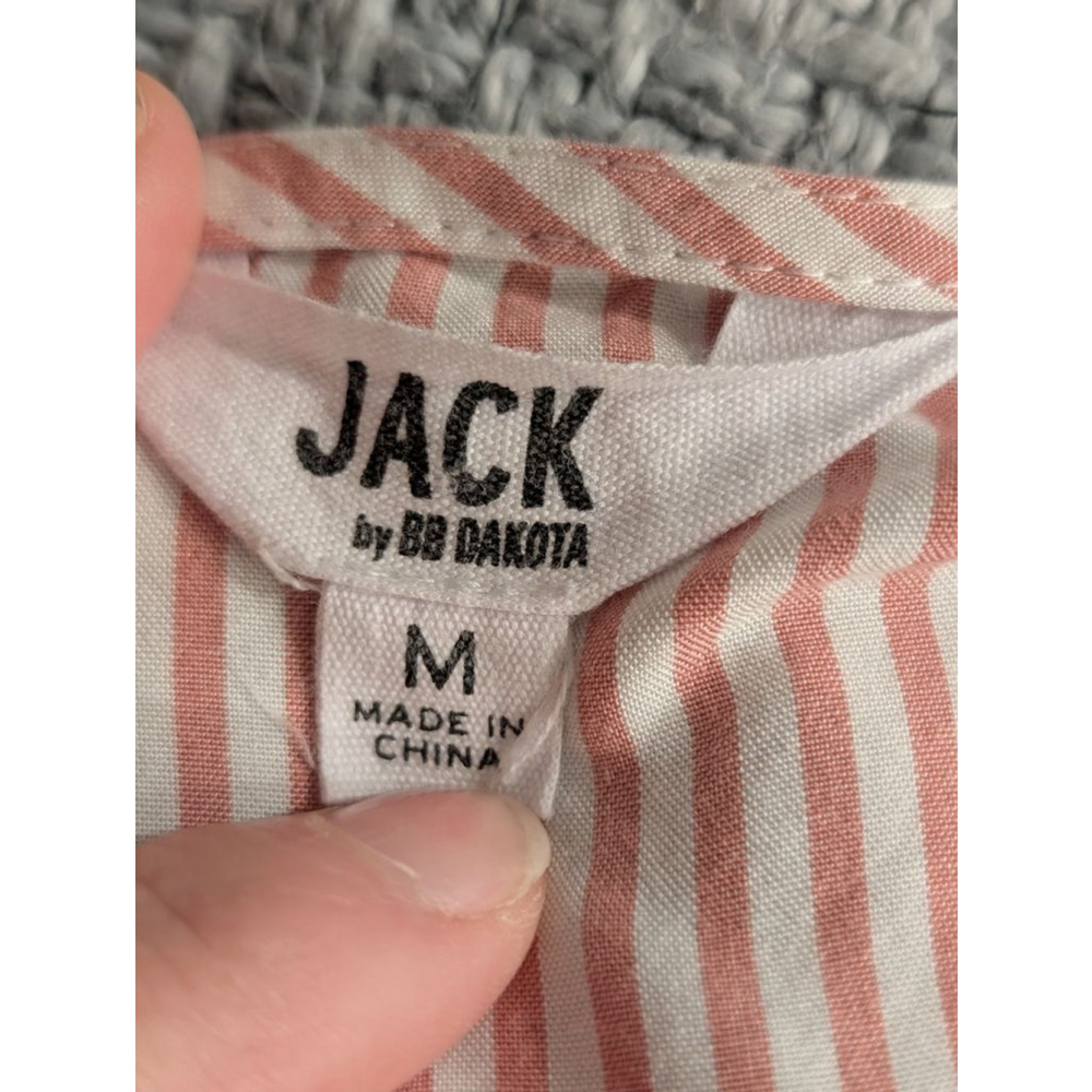 Women's JACK by BB DAKOTA Pink & White Striped Blouse M - Picture 6 of 9